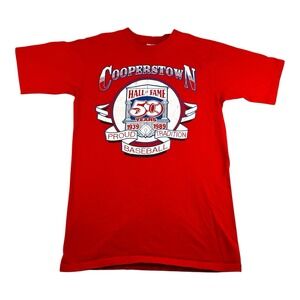 Vtg 80's Cooperstown T Shirt Men's M Baseball Hall Of Fame 50 Years 1989 USA MLB